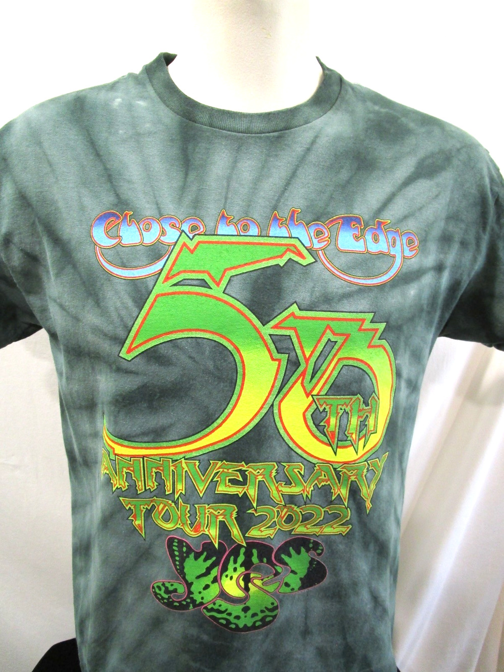 Yes Close to the Edge 50th Anniversary Tour Butterfly Green Tie Dye T Shirt Sz L